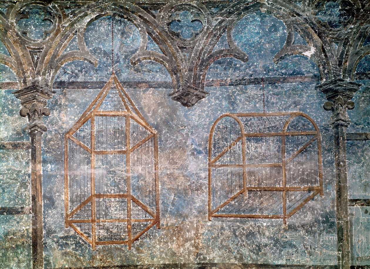 Bur og arkitektoniske detaljer fra pavenes soverom, 1334-62 av French School