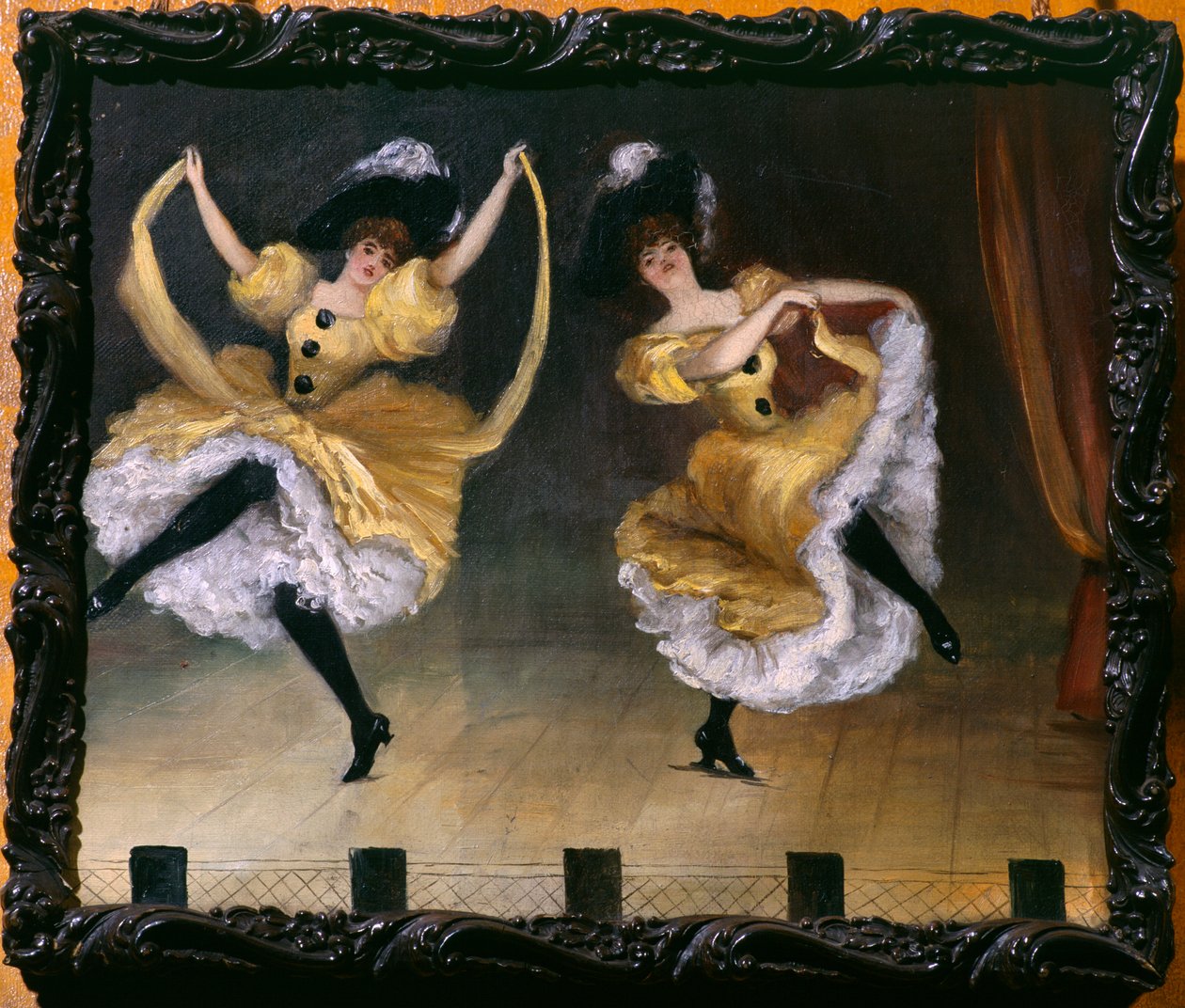 Cancan Dancers (olje på lerret) av French School