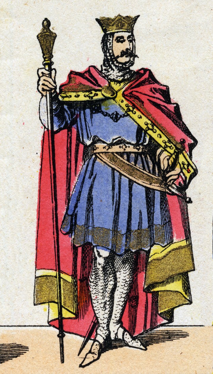 Capetian Dynasty: Portrait of Hugues Capet (940-996) King of the Franks from 987 to 996. Epinal imaging from the end of the 19th century. Private collection. av French School