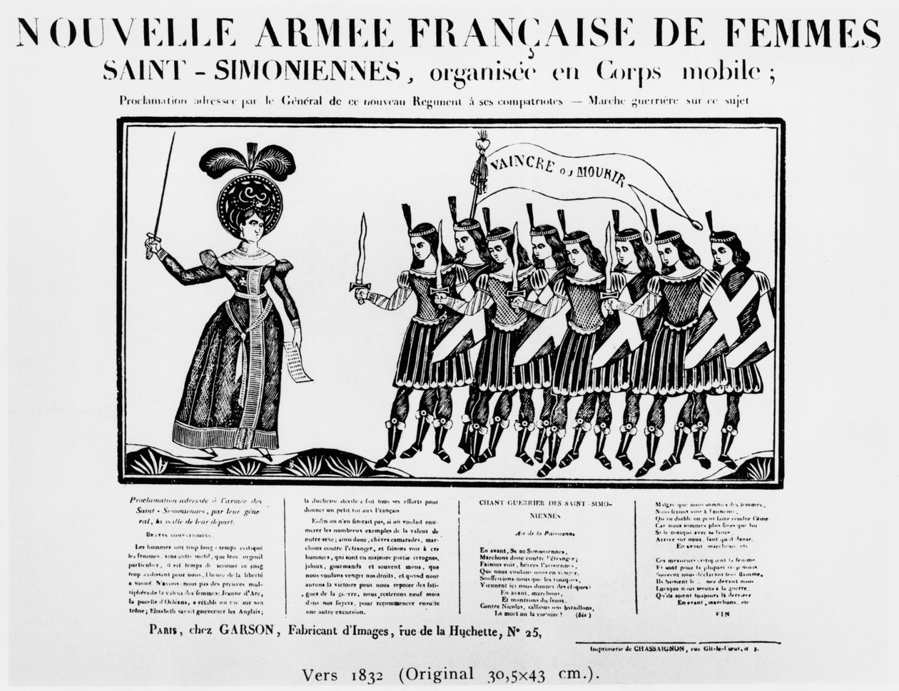 Karikatur som viser den nye franske hæren av Saint-Simonian kvinner, ca. 1832 av French School