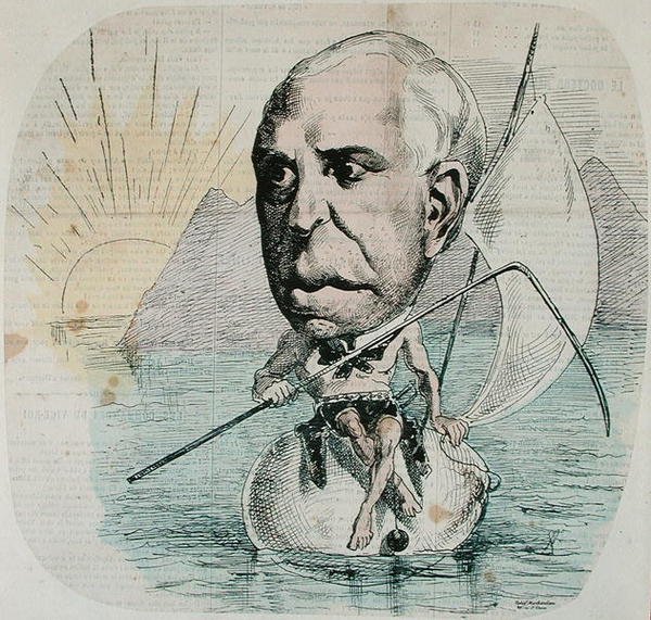 Karikatur av Auguste Nelaton (1807-73) 1869 (farget gravering) av French School