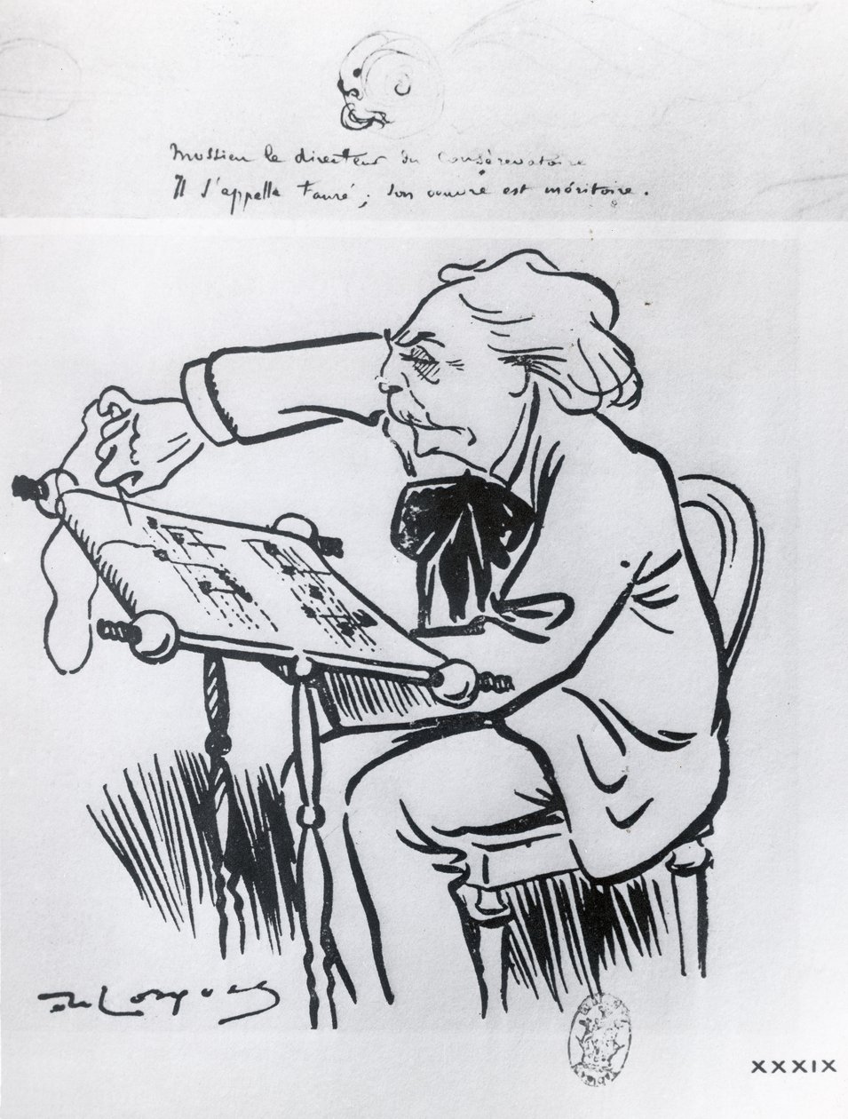 Karikatur av Gabriel Faure (1845-1924) av French School