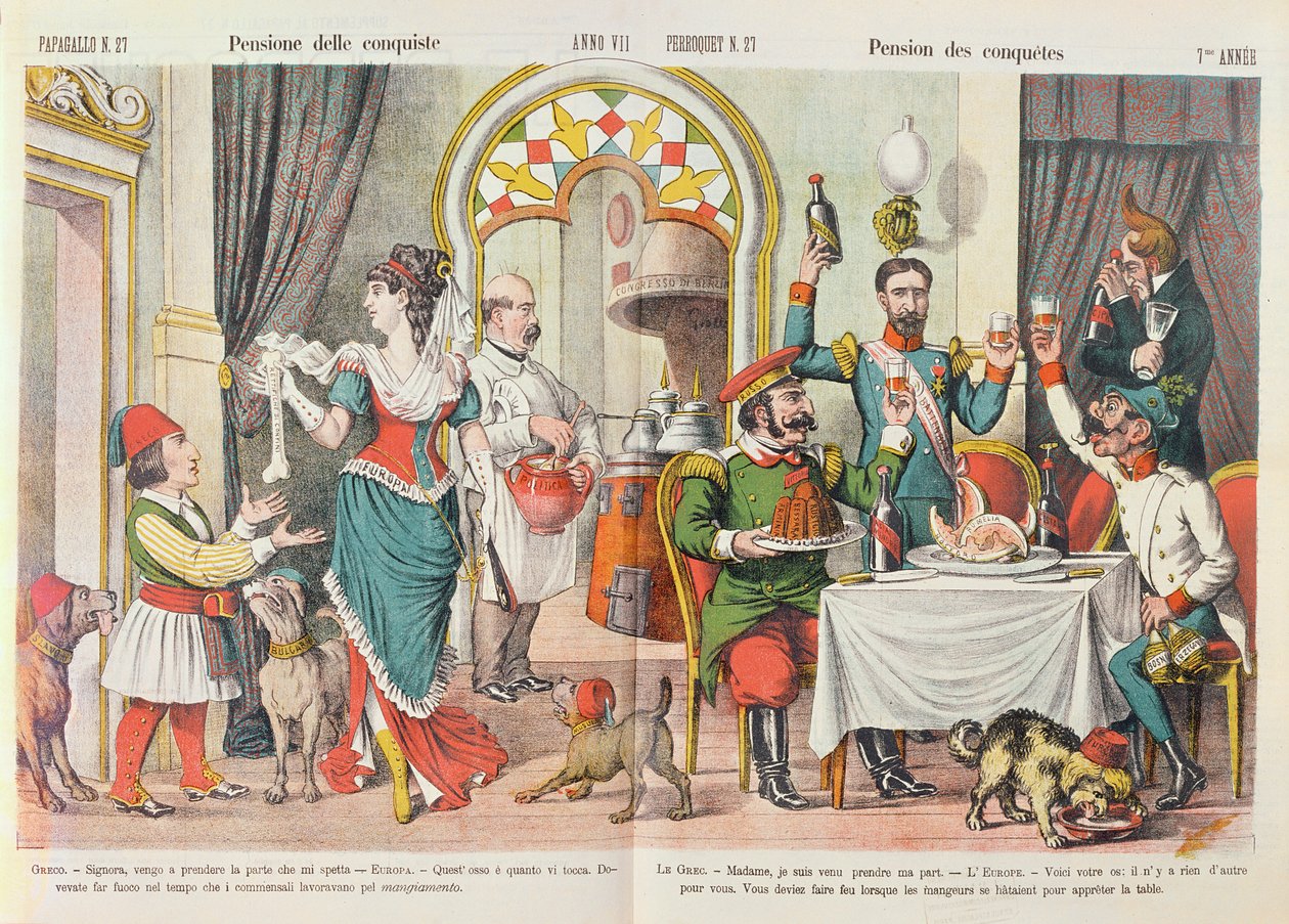 Karikatur av Berlin-kongressen i 1878, fra magasinet Le Perroquet 1879 av French School