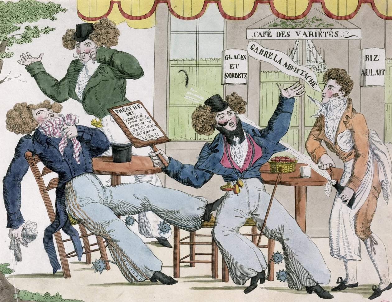 Karikatur av Cafe des Varietes, tidlig på 1800-tallet av French School