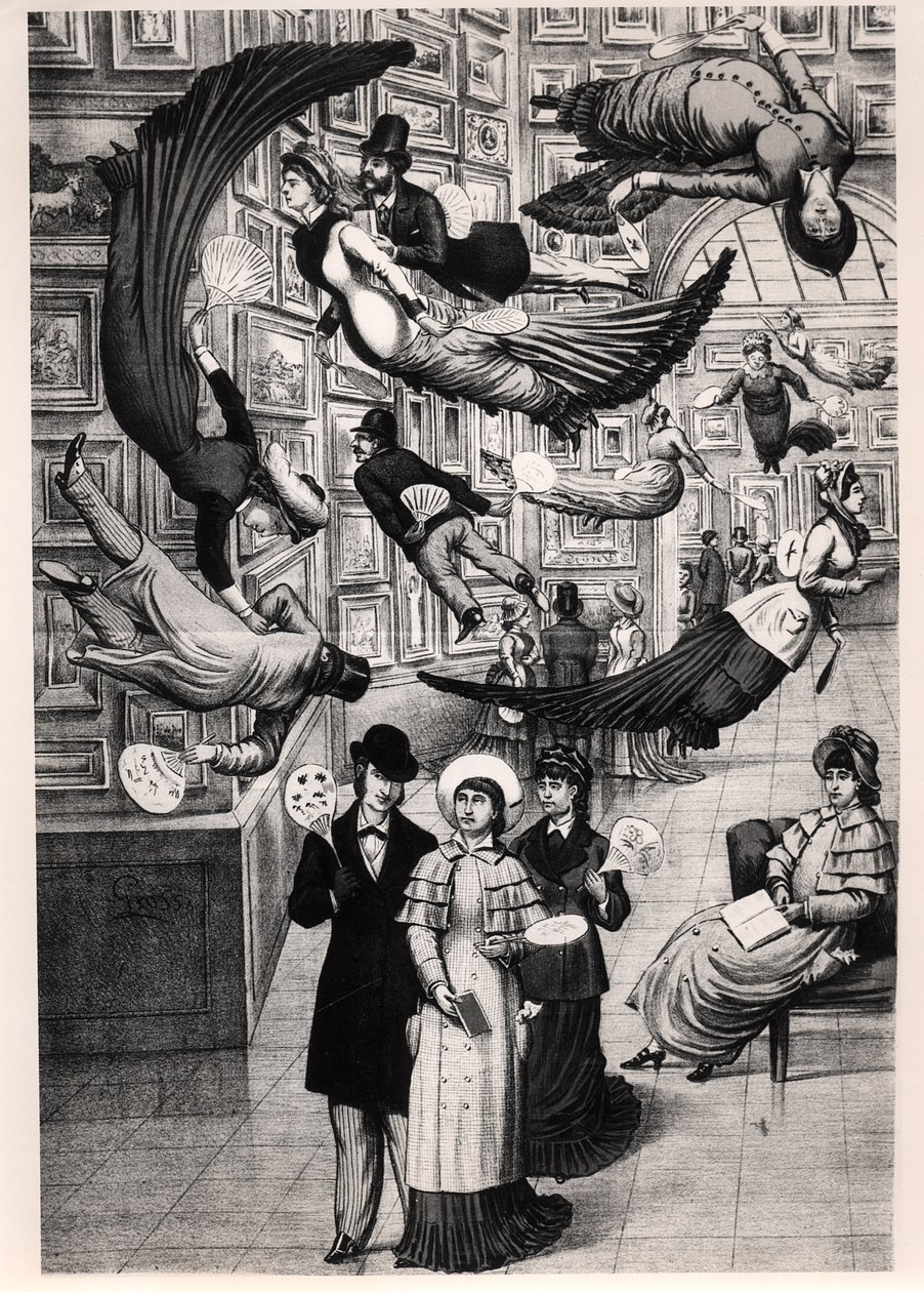 Karikatur av besøkende til Paris-salongen i 1880 av French School