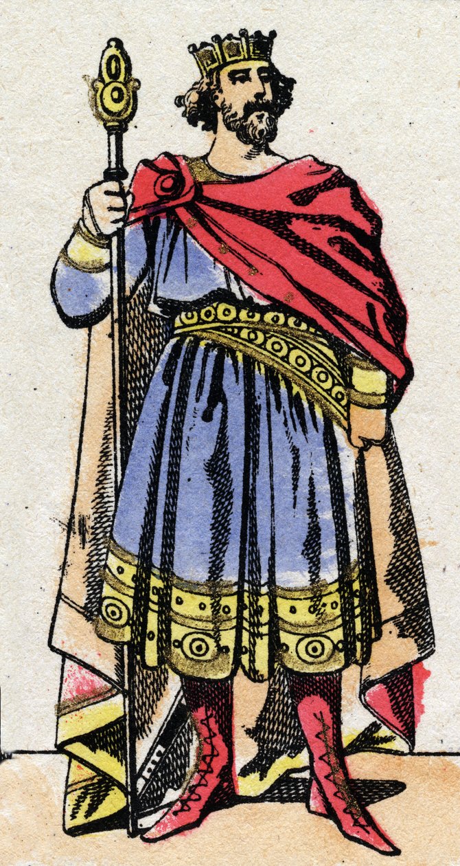 Karolingisk dynasti: Portrett av Raoul av Frankrike (eller Rodolphe, v. 890-936) kongen av frankerne fra 923 til 936. Epinal avbildning fra slutten av 1800-tallet. Privat samling. av French School