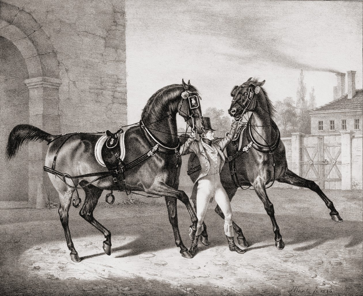 Vognhester for kongen av England, 1836 av French School
