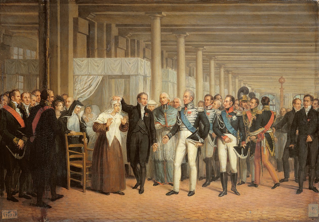 Kataraktoperasjon utført av Guillaume Dupuytren (1777-1835) i nærvær av kong Charles X (1757-1836) på Hotel Dieu av French School