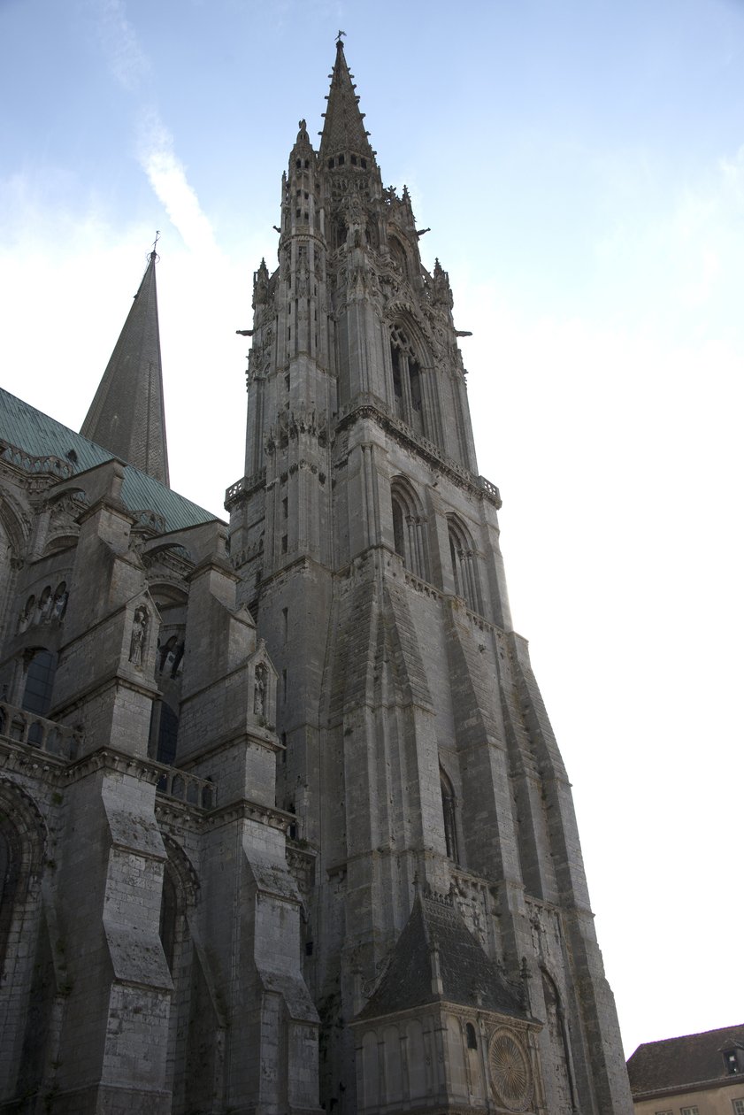 Cathedral of Chartres, nordfasaden med klokkepaviljongen av French School