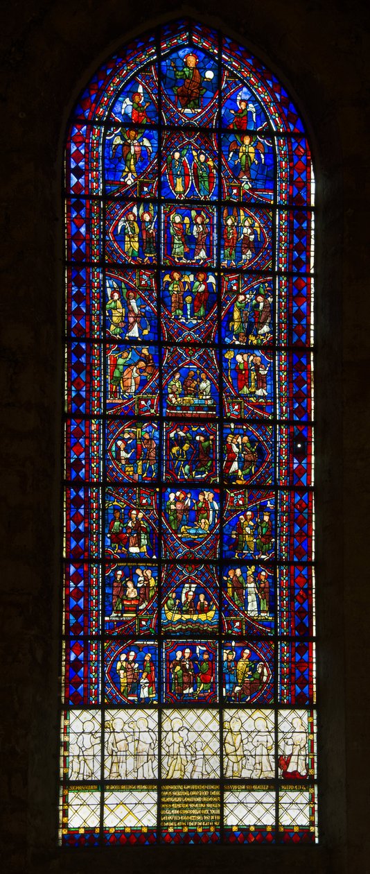 Cathedral of Chartres, glassmalerier: liv til apollinær helgen og kor av engler av French School