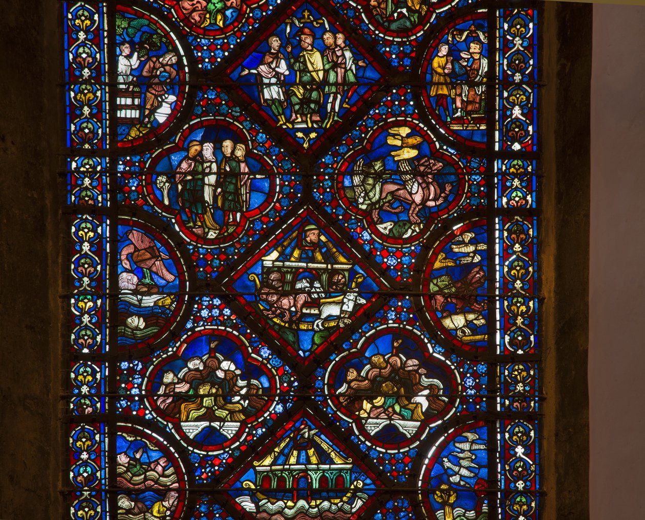 Cathedral of Chartres, glassmalerier: livet til noe, detaljsenter av French School