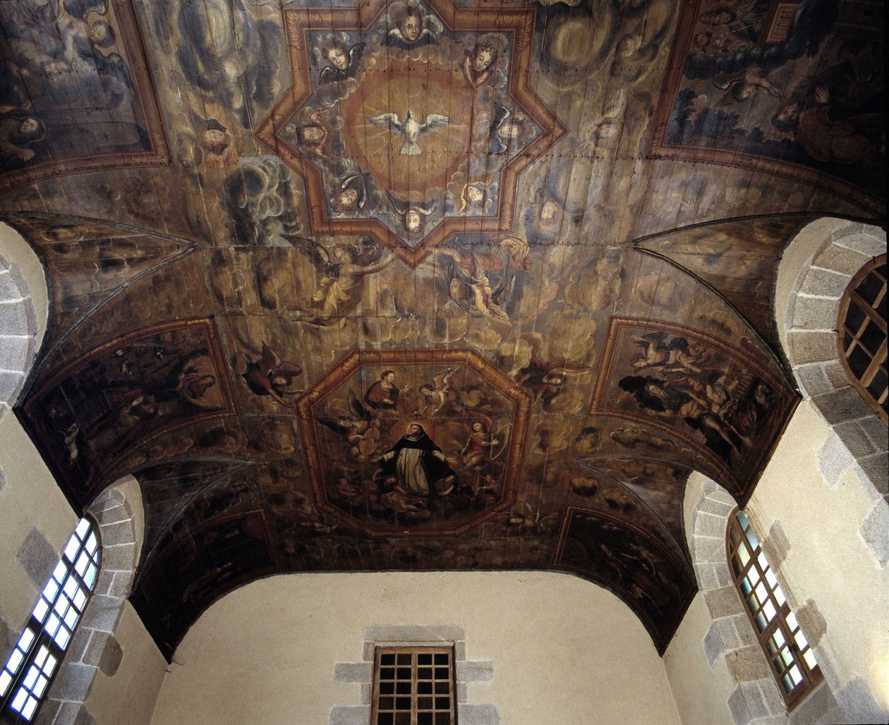 Taket i det tidligere dominikanerklosteret (sykehus) (1664). 1600-talls maleri. Dinan, Cotes d