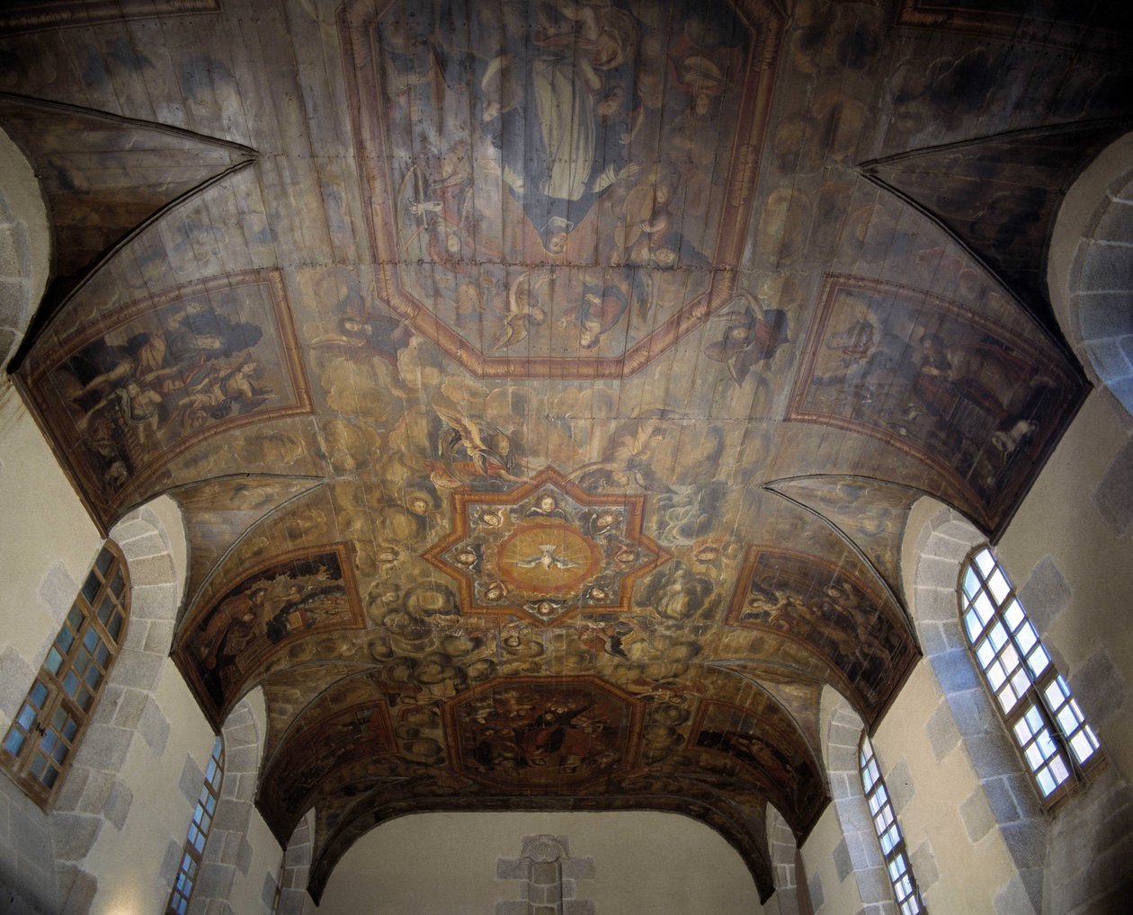 Taket i det tidligere dominikanerklosteret (sykehus) (1664). 1600-talls maleri. Dinan, Cotes d