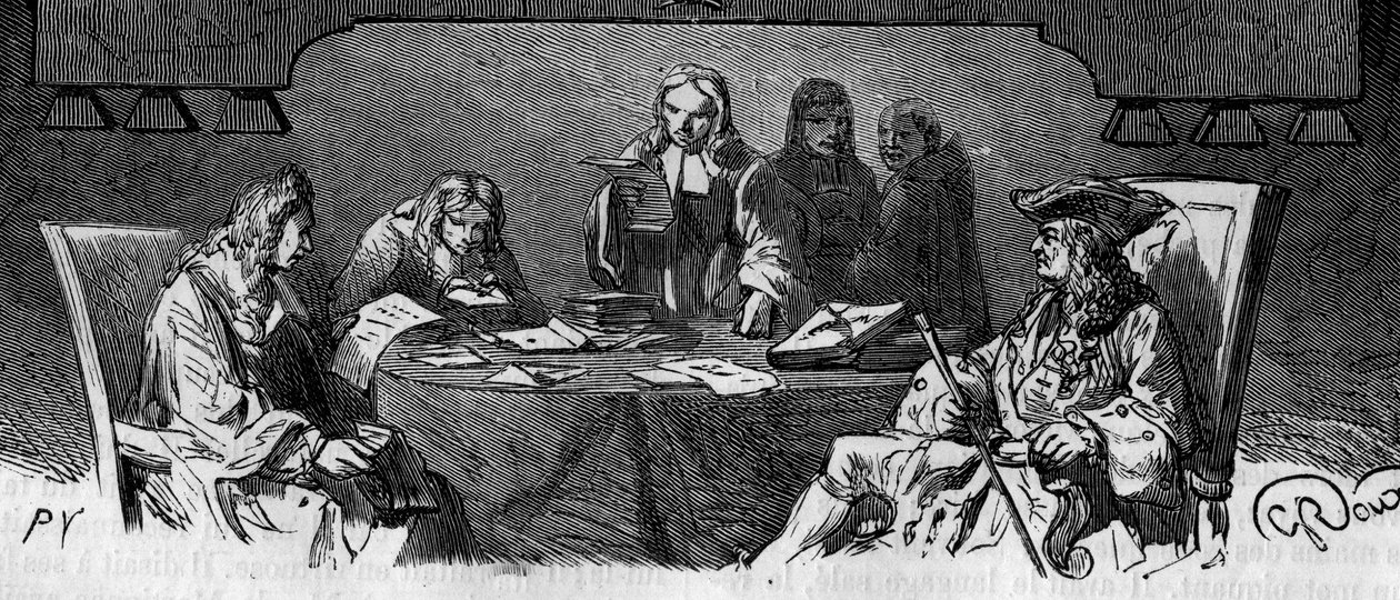 Sensur: Under det gamle regimet kalles tjenesten "Black Cabinet" for å undersøke privat korrespondanse av sikkerhetsgrunner. Gravering fra 1800-tallet. av French School