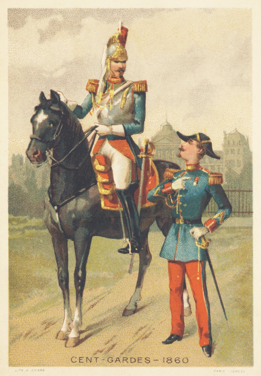 Centengudes i 1860 (Elite Cavalry Corps ansvar for den personlige garde av keiser Napoleon III, opprettet i 1854, oppløst i 1870) av French School