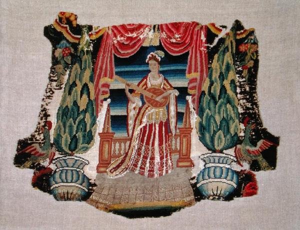 Stolsete, ca. 1690 (broderi på lerret) av French School