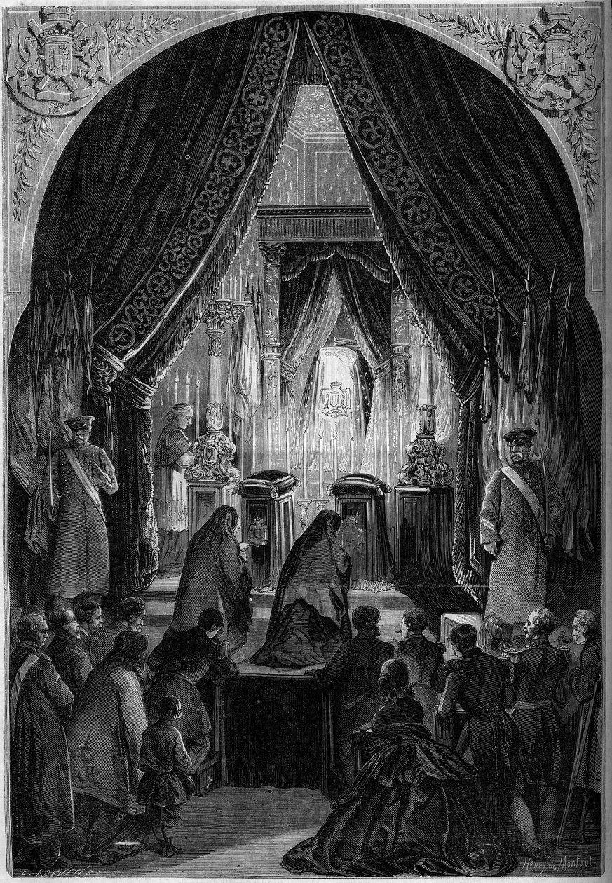 Chapelle ardente lors des funerailles du Comte Philippe Antoine Ornano (1784-1863), Marechal d