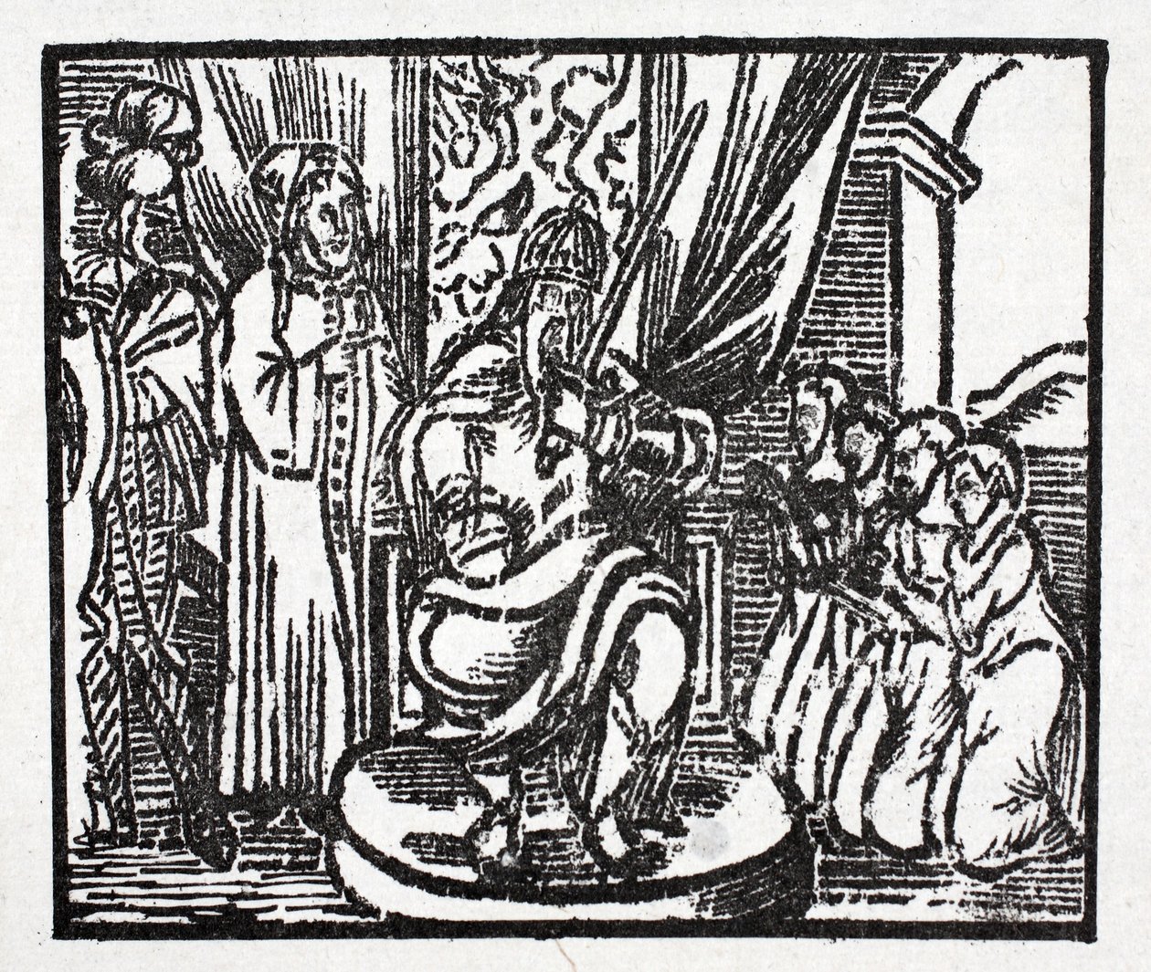 Charlemagne døper ridderne Reynauld, Guichard, Alard og Richardet, sønner av hertugen av Aymon av French School