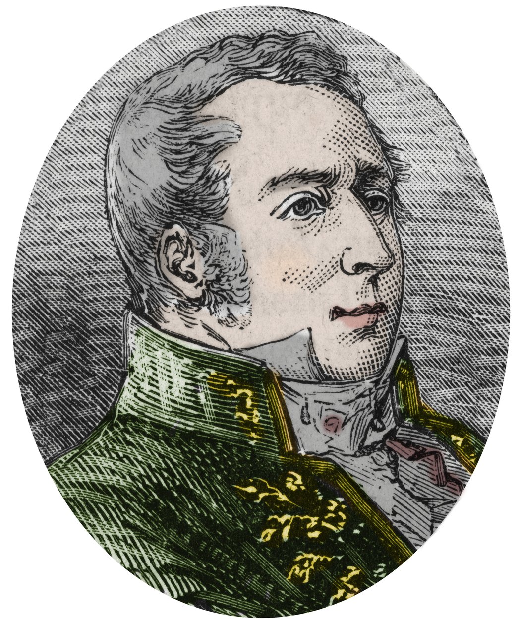 Charles Augustin (Charles-Augustin) Coulomb (1736-1806), vitenskapsmann, ingeniør, fysiker - Gravering i "Sciences à la gratete de tous - physics et chimie populaires" av Alexis Clerc - Slutten av 1800-tallet - Privat samling av French School