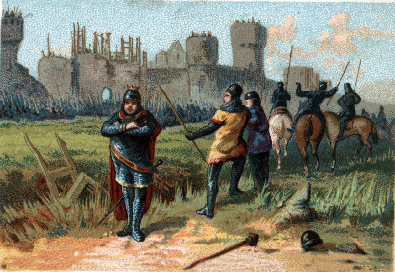 Charles III 3 the Gros (839-888) Emperor of the West (881 - 887) and Regent of France (884 - 887) camped under the walls of Paris without daring to fight the Normans, preferring to buy their retirement at a price of money. av French School