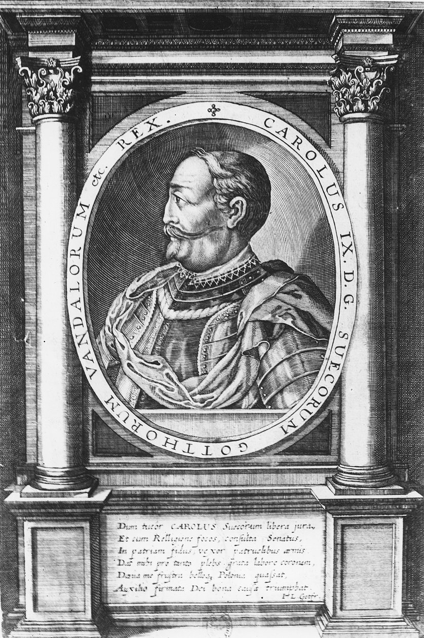 Charles IX, konge av Sverige (gravering) av French School