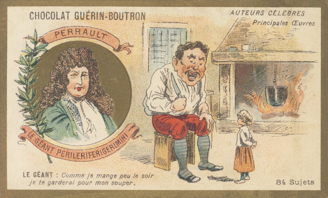Charles Perrault (1628-1703), fransk mann av bokstaver, forfatter av "Le geant Perileriferigerimini" av French School