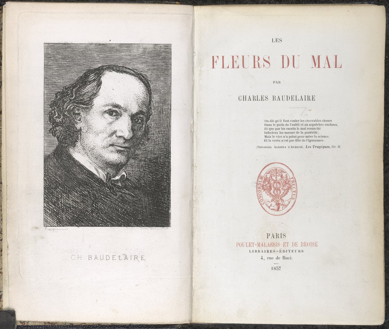 Charles Pierre Baudelaire, Ondskapens blomster av French School