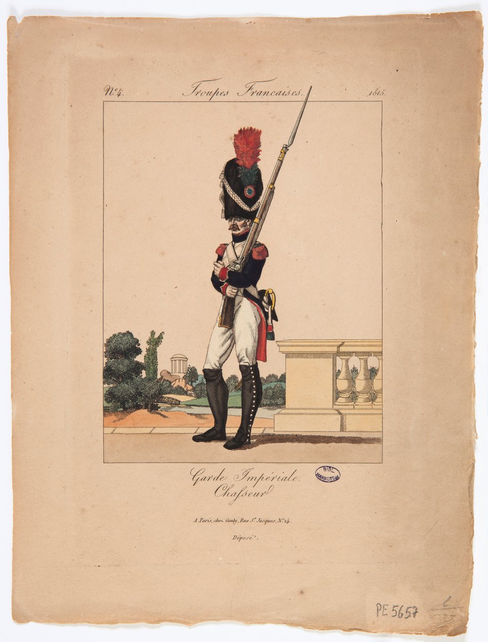 Chasseur av den keiserlige garde, franske tropper, nr. 4 av French School