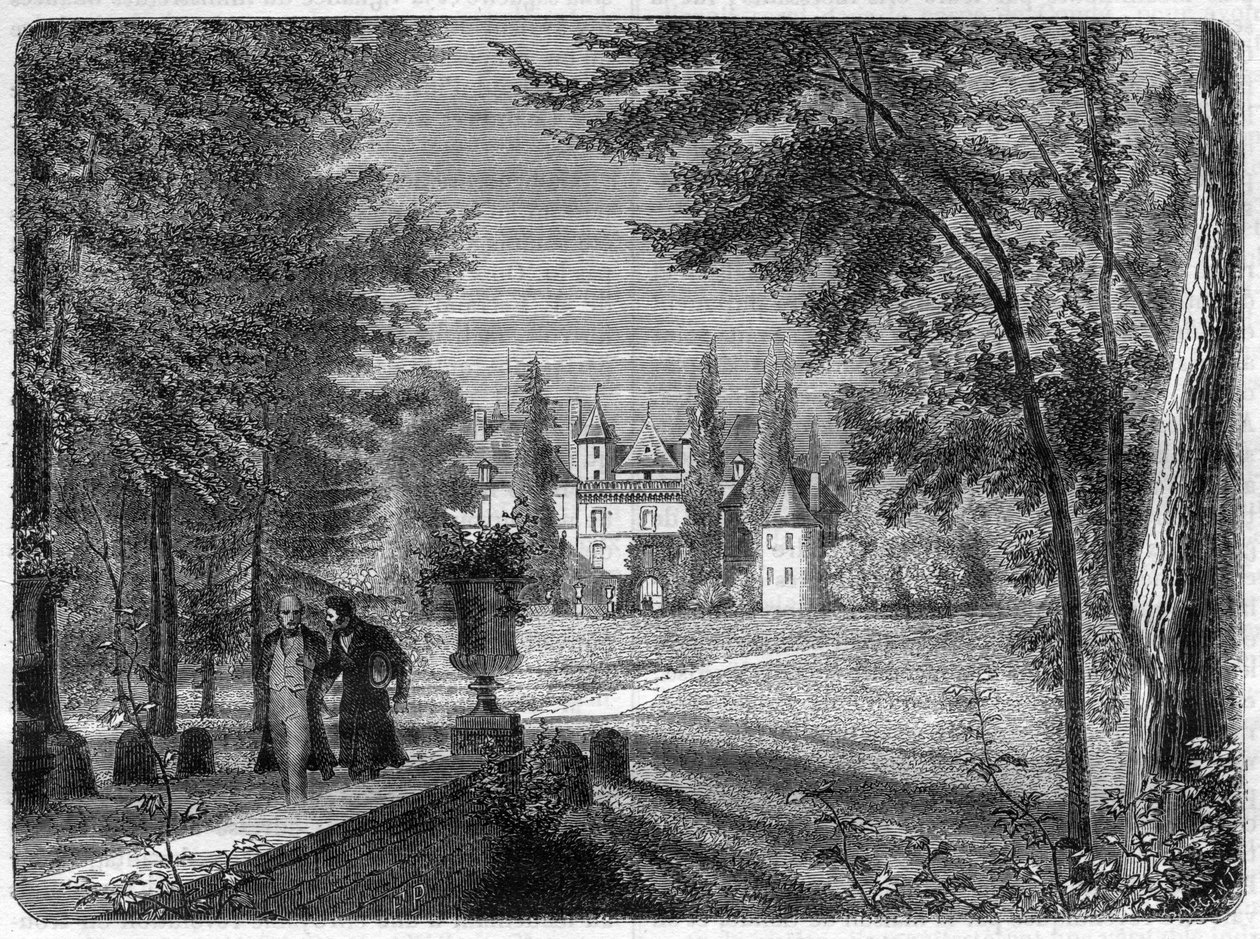 Chateau de Savigny-sur-Orge (Savigny sur Orge) residens til Louis, Nicolas DAVOUT (1770 - 1823) Marshal of the Empire - i "History of the empire following the history of the consulat"" av Adolphe Thiers -1879 - privat samling av French School
