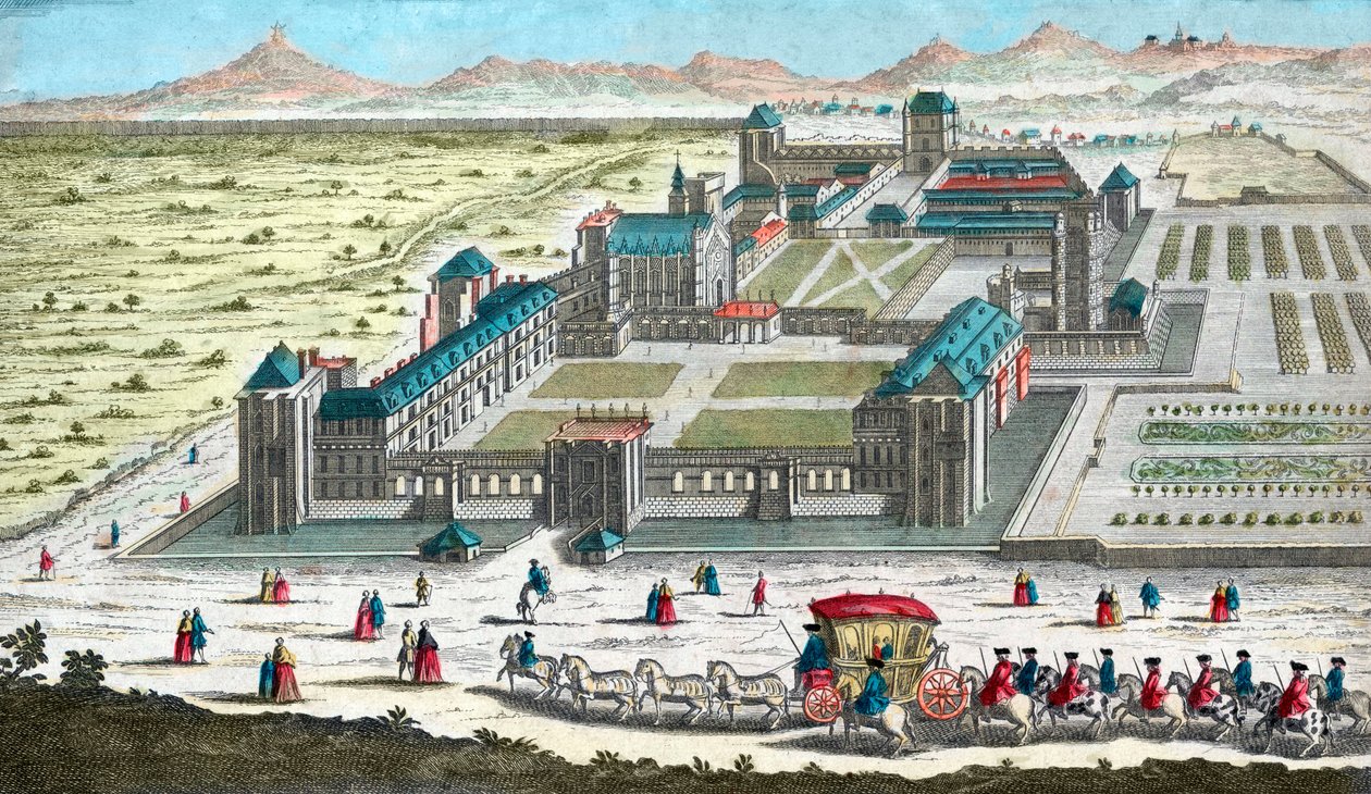 Chateau de Vincennes nær Paris - på 1700-tallet av French School