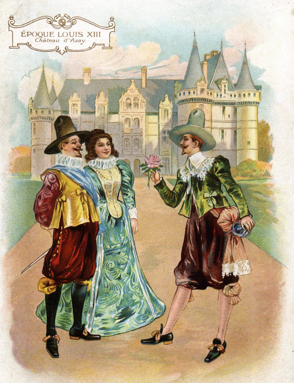 Chateaux de la Loire: Roserom til slottet Azay le Rideau (Azay-le-Rideau), Indre et Loire (Indre et Loire), Centre, Frankrike, bygget på 1500-tallet i 1529 på Ludvig XIII. av French School