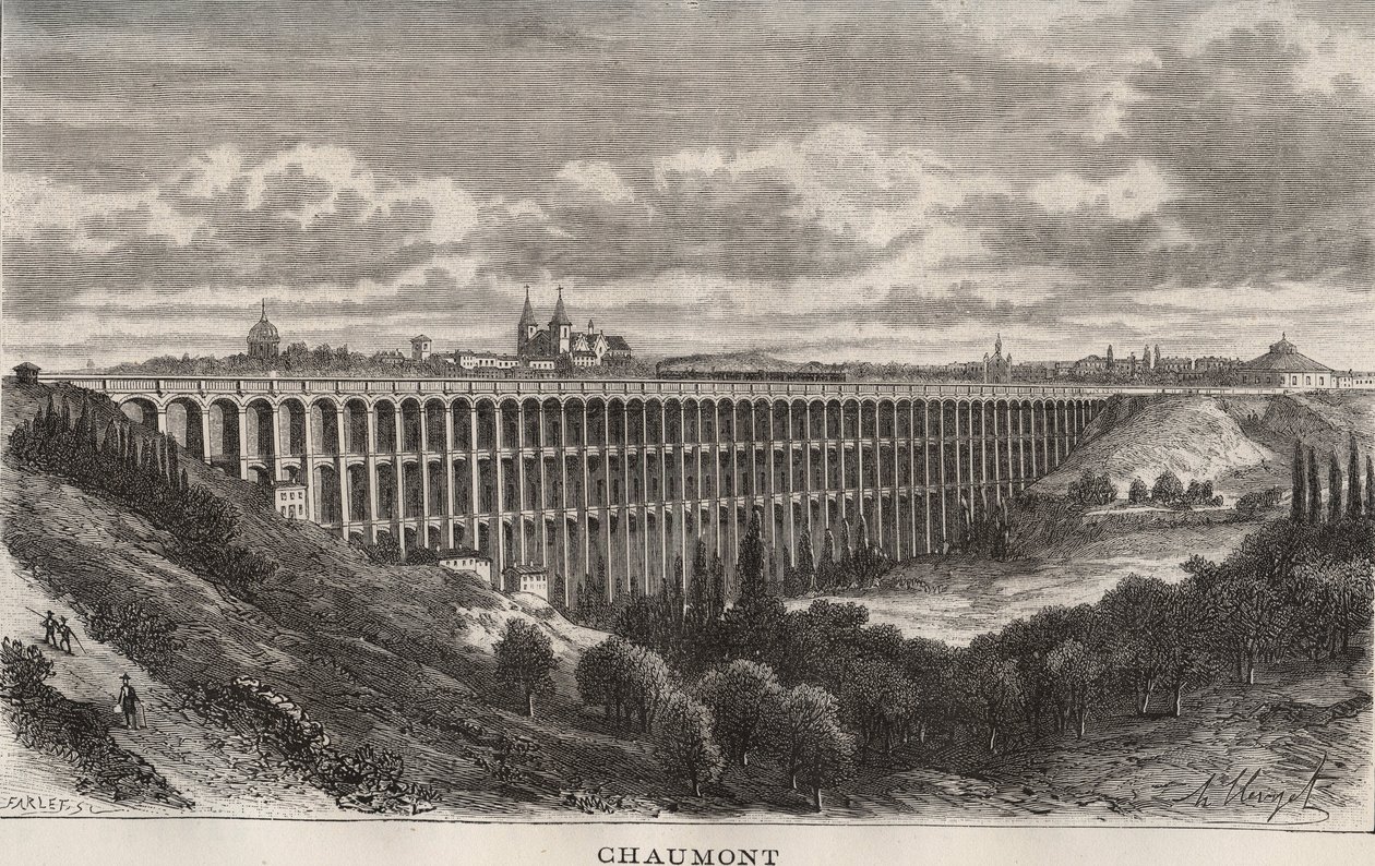Chaumont - Haute-Marne - gravering i "La France illustrée: geografi, historie, statistisk administrasjon" av V.A. Malt-Brown. 1884 av French School