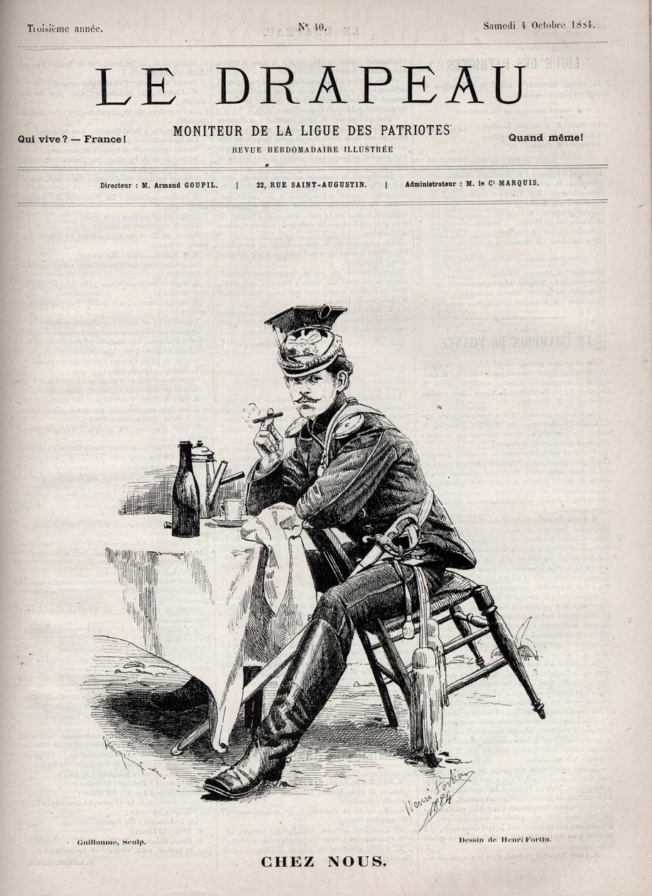 Chez Nus - cover av "The Flag - Monitor of the League of Patriotes" - 4. oktober av French School