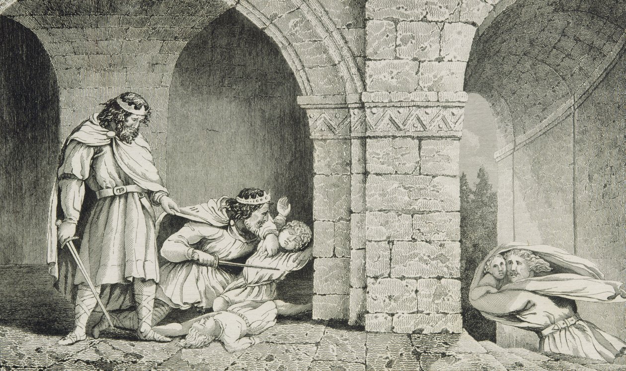 Childebert I (ca. 498-588) ved mordet på hans brødres arvinger, fra 