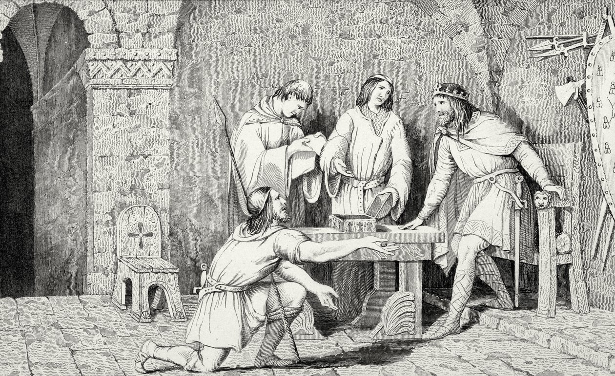 Childeric I (d.481) og historien om de to halvdelene av gullmynten, fra 