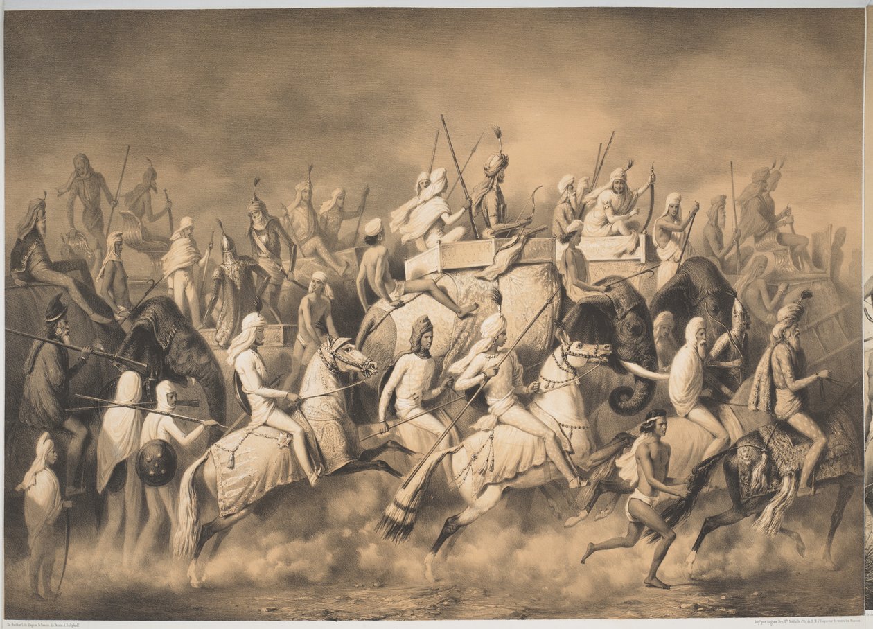 Chir Singh, Maharajah av sikhene og kongen av Punjab med sitt følge på jakt nær Lahore, fra 