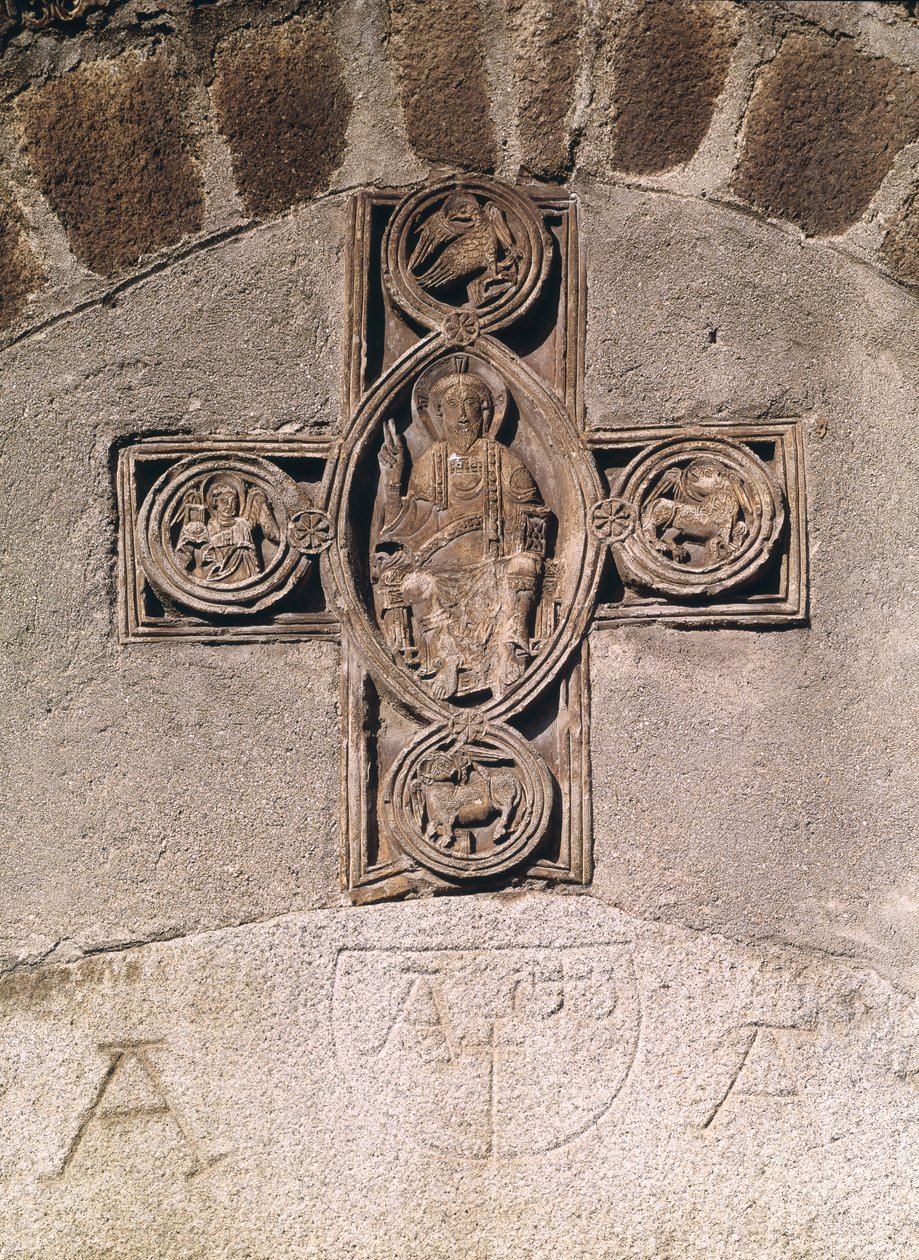 Kristus i majestet med symboler for evangelistene, 9.-10. århundre av French School