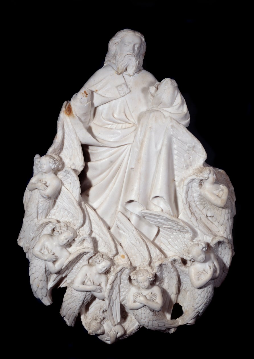 Kristus omgir engler. Marmorskulptur, fransk skole av French School