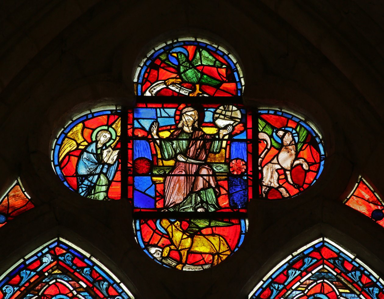 Kristus med evangelistenes symboler av French School