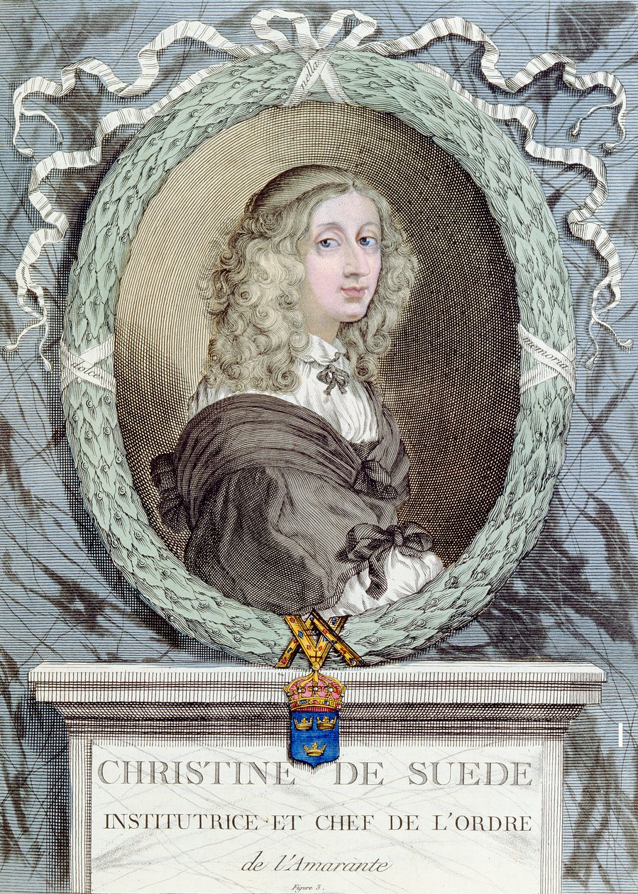 Christina (1626-89) Dronning av Sverige, grunnlegger og leder av Amarantha-ordenen av French School