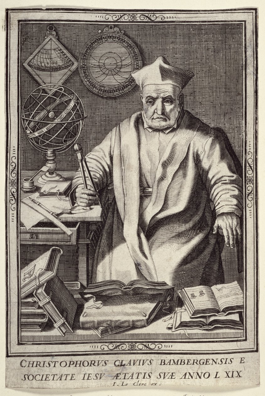 Christopher Clavius (1537-1612) 69 år gammel, utgitt av Jean Le Clerc, ca. 1606-07 av French School