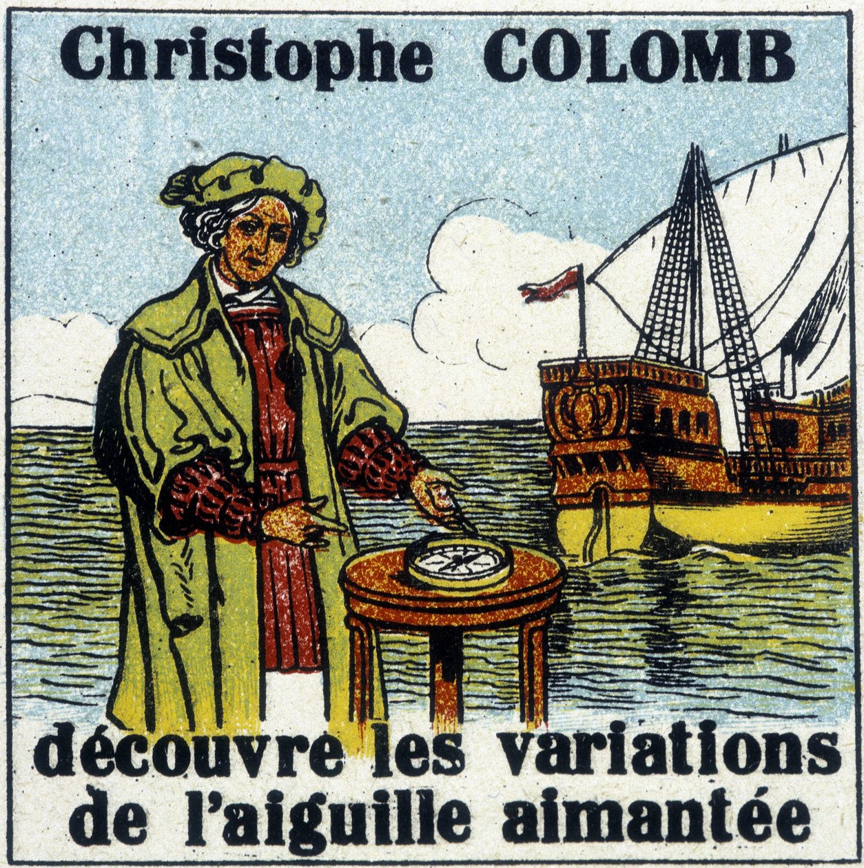 Christopher Columbus oppdager variasjonene til den magnetiske nålen av French School
