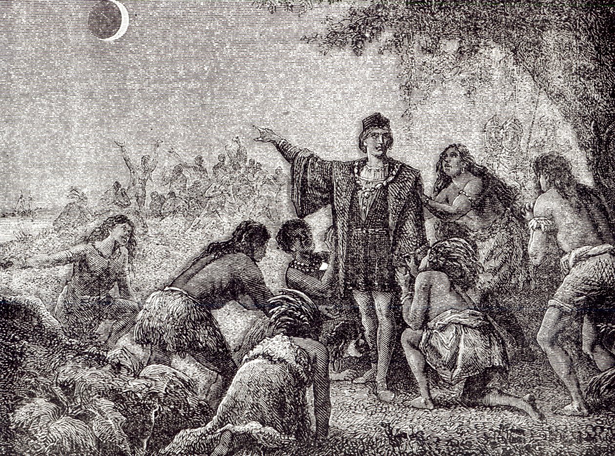 Christopher Columbus spådde måneformørkelsen for innbyggerne på Jamaica i 1504 av French School