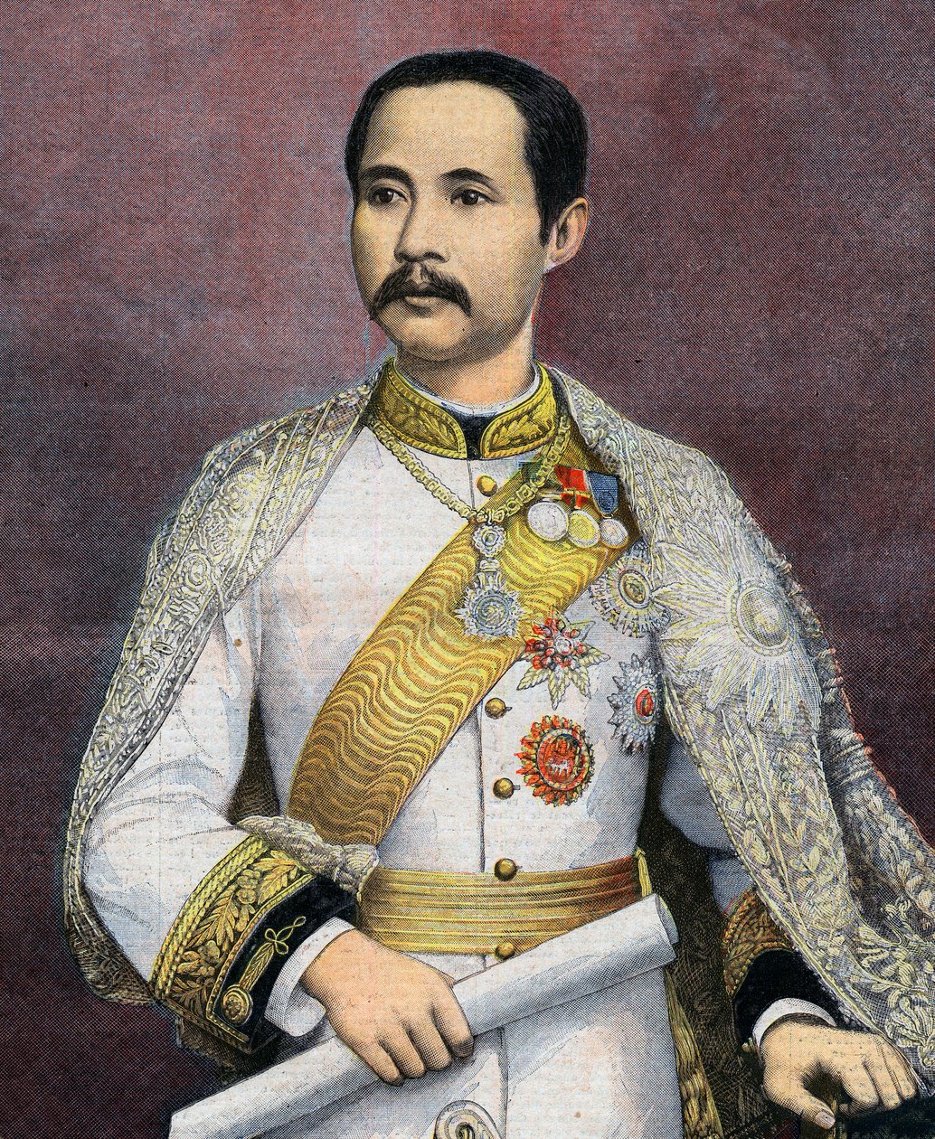 Chulalongkorn (1853-1910), konge av Siam. I 1897 ble Chulalongkorn den første siamesiske monarken som besøkte Europa. Illustrasjon fra Le petit Journal av French School