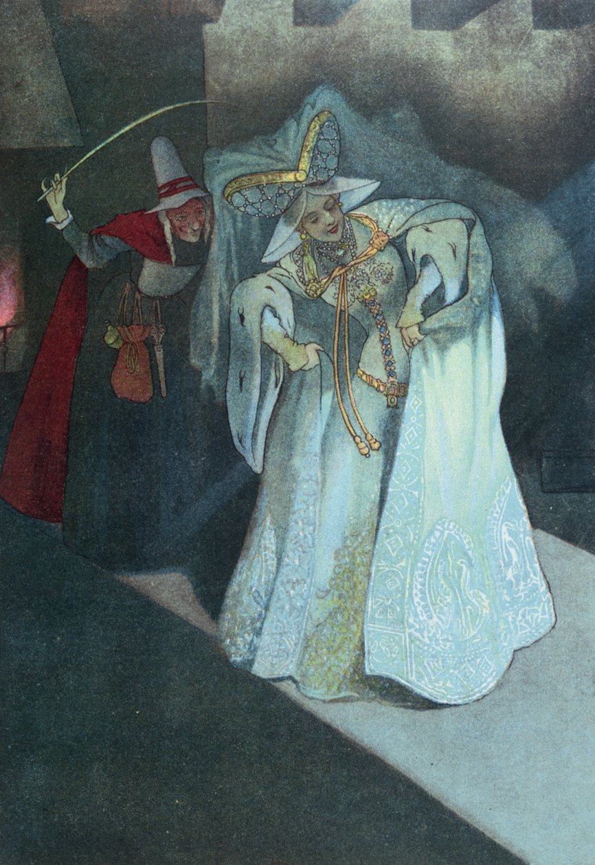 Askepott med sin fegudmor, ca. 1911 av French School
