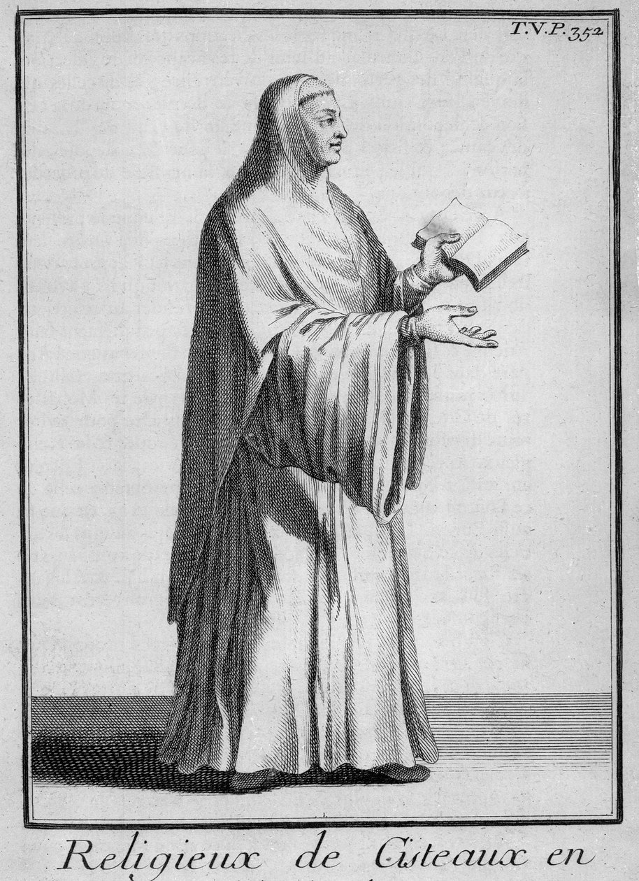 Cisterciensernonne i korvane, ca. 1700 (gravering) av French School