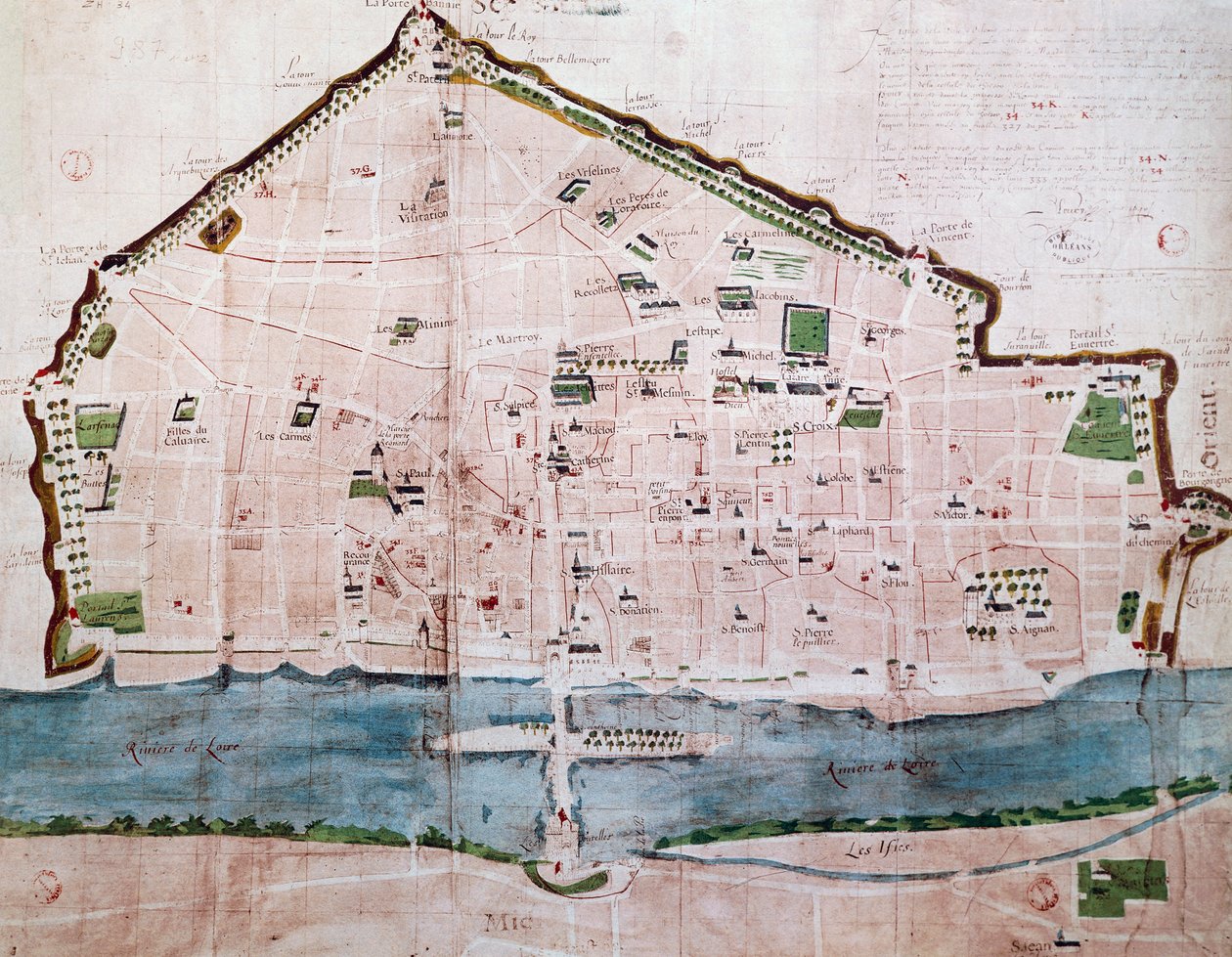 Bykart over Orleans, Frankrike av French School