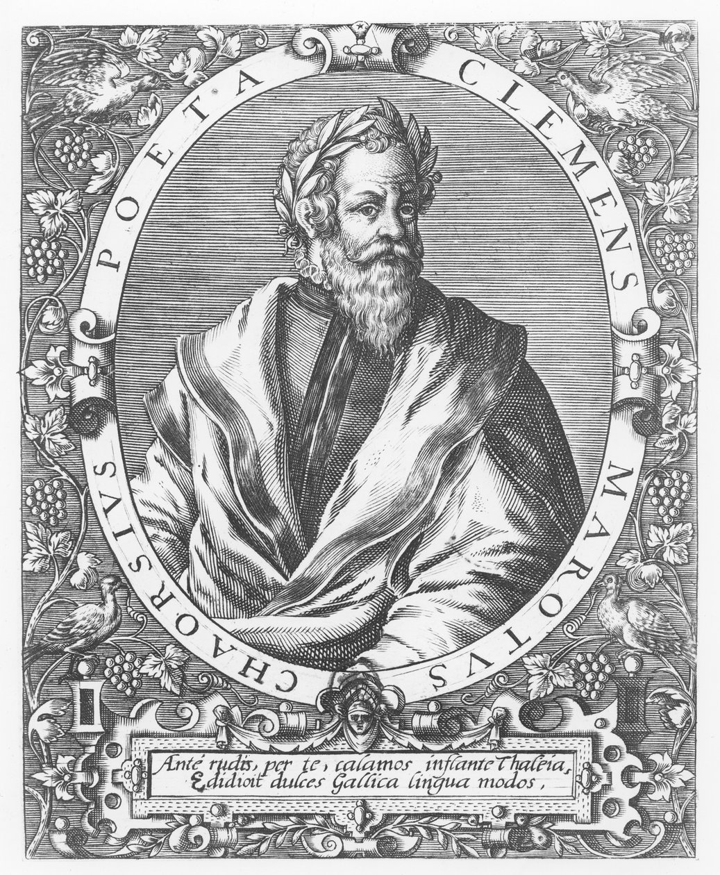 Clément Marot (engraving) av French School