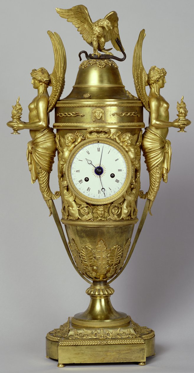 Klokkevase med ørn, ca. 1800 (forgylt bronse) av French School