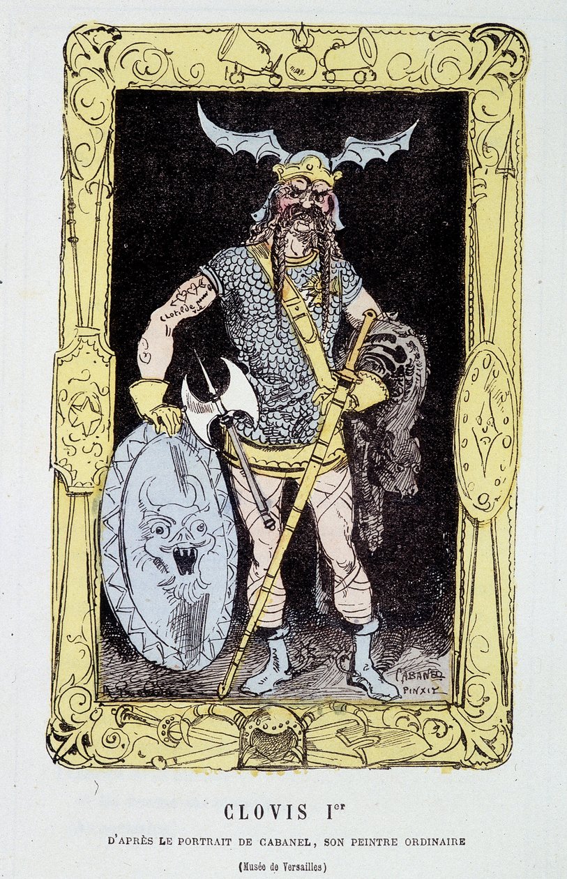 Clovis 1er - i "" History of France Tintamarresque "" av Touchatout av French School